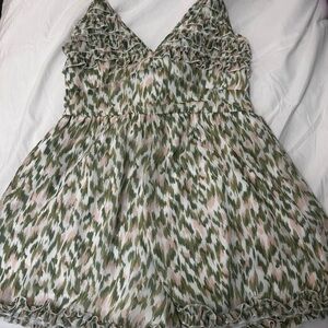 Green and Pink Patterned Romper